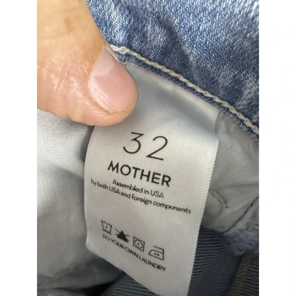 MOTHER The Hustler Ankle Chew Jeans Women 32 High Rise Drinking By The Pool Wash